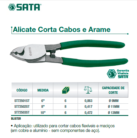 Alicate corta cabos e arame - SATA