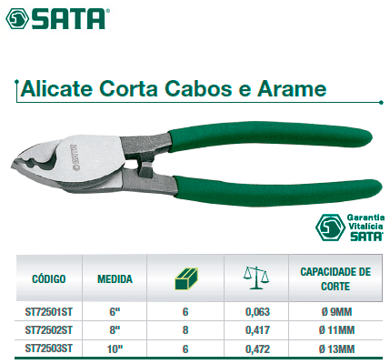 Alicate corta cabos e arame SATA