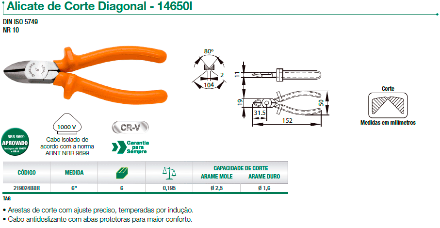 alicate de corte diagonal belzer