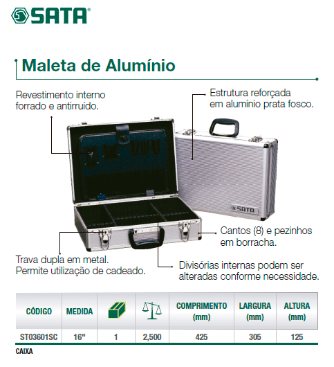 Maleta de alumínio - SATA