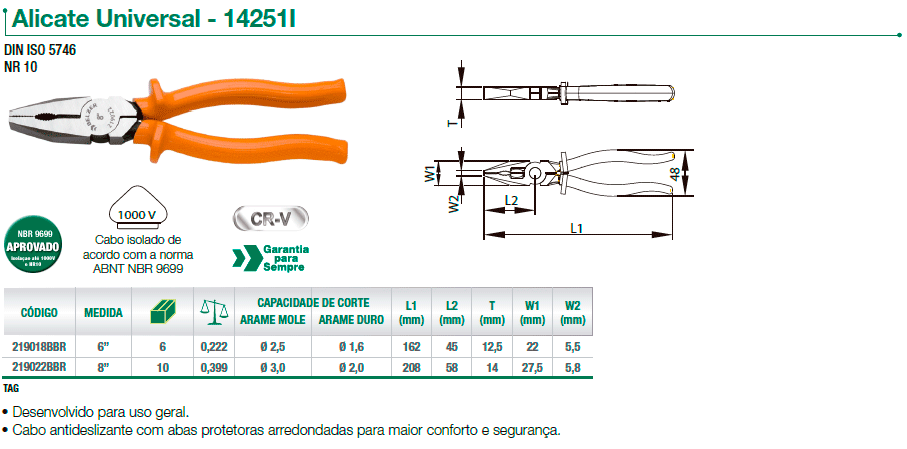 Alicate universal belzer