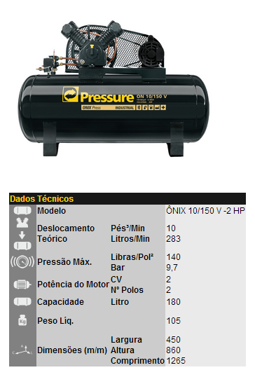 Onix 10/150 V 2HP Pressure