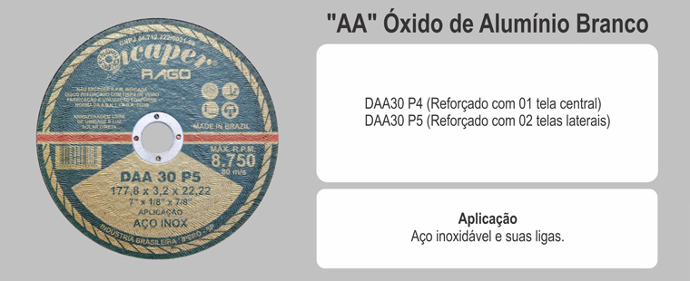 Disco de corte a�o inoxid�vel e ligas Icaper