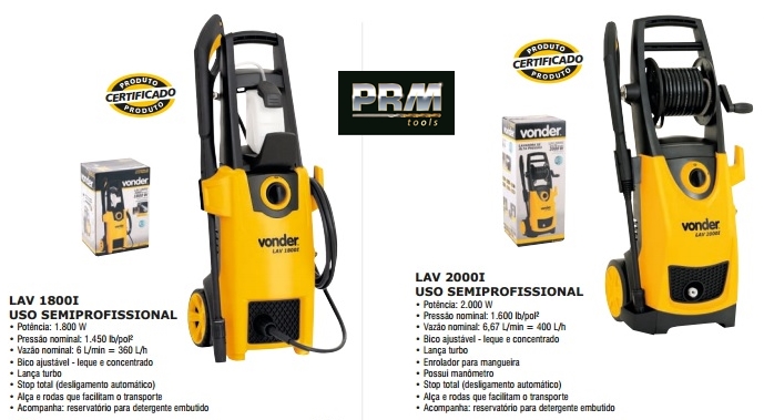 Lavadora de alta pressão uso semiprofissional - Vonder
