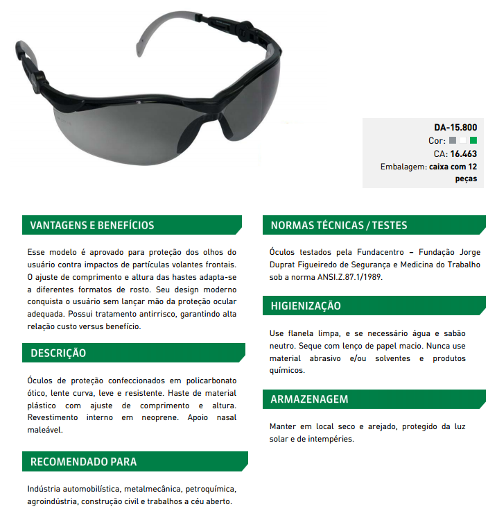 �?culos de proteção apollo Danny