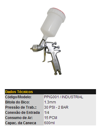 Pistola de pintura PPIG 001 Pressure